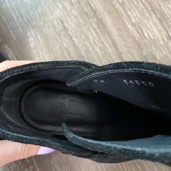 Stuart Weitzman Black Suede Buckle Ankle Bootie - Picture 6 of 9